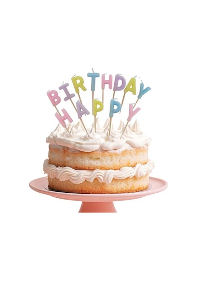 4 Adet Orca Mum Happy Birthday Makaron Çok Renkli