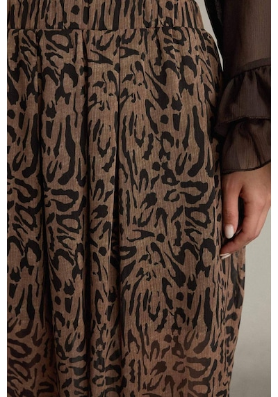 Defacto Relax Fit Normal Bel Leopar Desenli Şifon Pantolon G5653ax25wnbn306 Kahve-bn306
