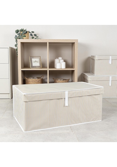 Çok Amaçlı Düzenleyici Kapaklı Sandık Tipi Kutu Hurç Organizer 70 X 40 X 30, Kahverengi
