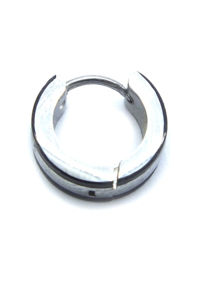 FerizZ 316L Çelik Çift Renk 5mm Halka Küpe UNK-701 Beyaz