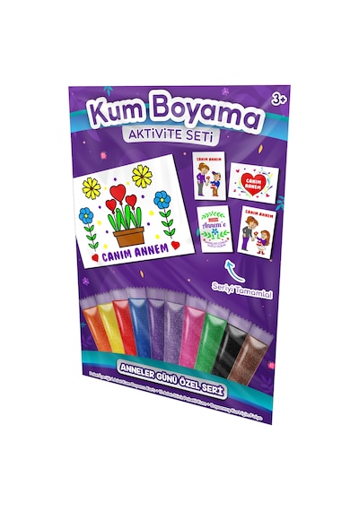 Renkli Çiçekler Anneler Günü Özel Kum Boyama Aktivite Seti