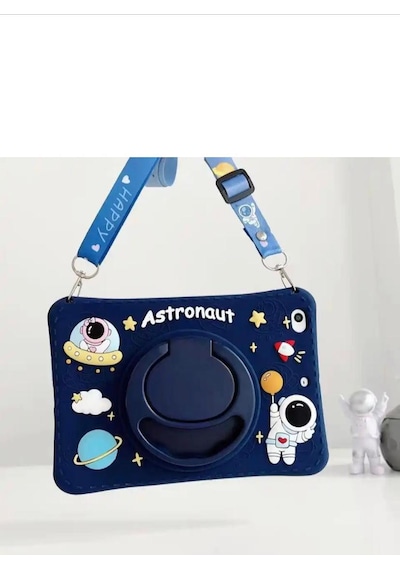Honor Pad X7 8.7 İnç Uyumlu Astronot Standlı Çocuklara Özel Karakterli Kılıf Arka Kapak