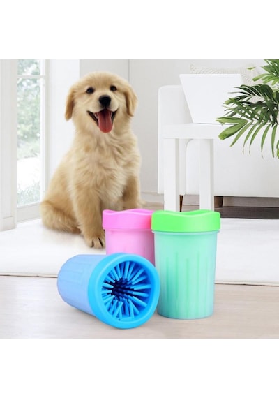 Ankaverse Silikon Fırçalı Pet Pati Temizleme Kovası Küçük