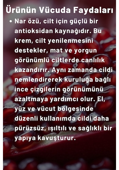 Naturix Nar Özlü  El Yüz Vücut Nemlendirici 250 ML