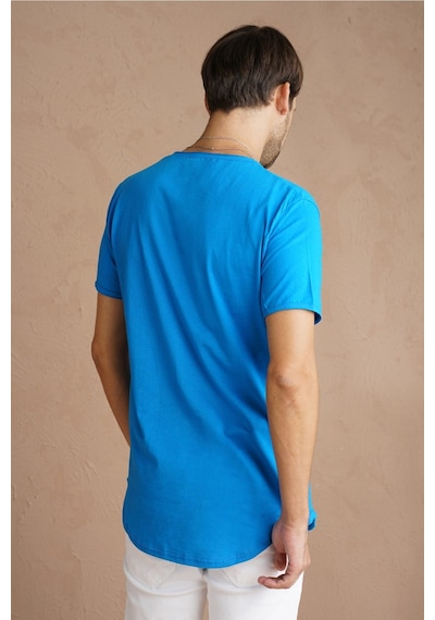 Tarz Cool Pis Yaka T-shirt Saks