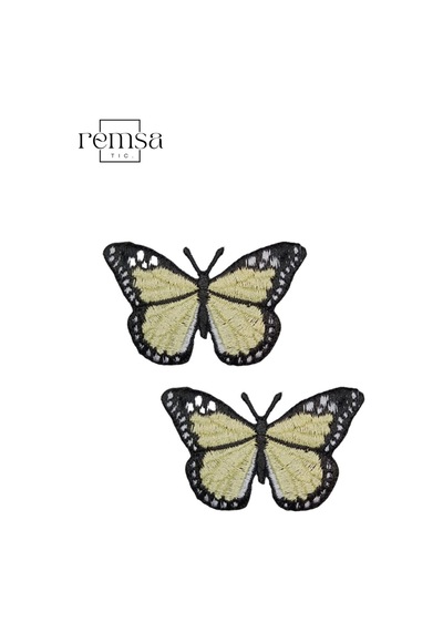 Ütü Ile Yapışan Arma - Patch - Kelebek Modeli Sarı 6cm X 5,5cm 2 Adet - 507980248