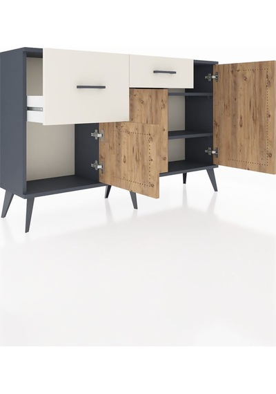 Arges Konsol 3 Raflı 2 Çekmeceli 3 Kapaklı 132x30x83 Antrasit-çam/aytaşı Çam/aytaşı Arges Konsol 3 Raflı 2 Çekmeceli 3 Kapaklı 132x30x83 Antrasit-çam/aytaşı Çam/aytaşı