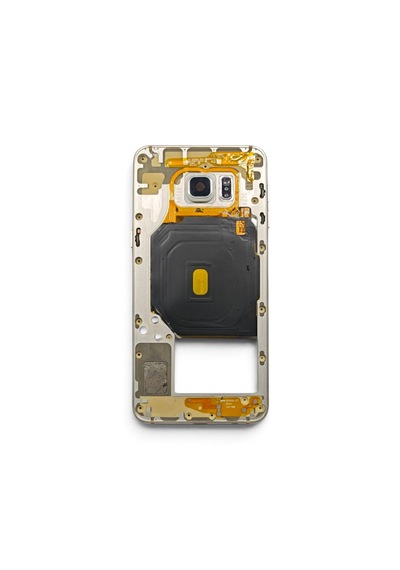 G928 Orta Kasa Galaxy S6 Edge Plus Uyumlu Beyaz Renk Orta Kasa Çerçeve + Ses Açma On Off Tuş Plastik Kamera Camı Ve Hoparlör Gümüş