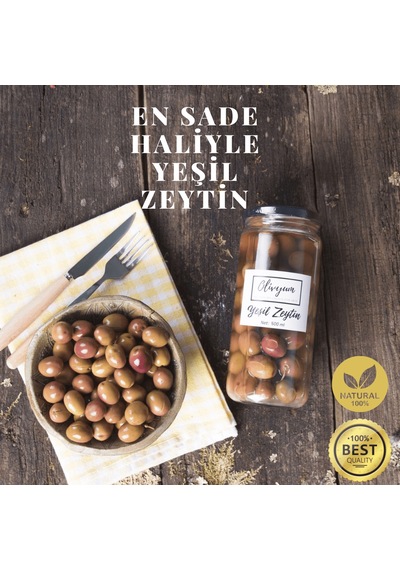 Olivyum Yeşil Zeytin Cam 500 ML