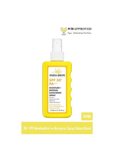 Maru.derm Spf 30+ Nemlendirici + Koruyucu Güneş Kremi Spreyi 200 Ml Sku: Smg8690010447739 Açık Bej