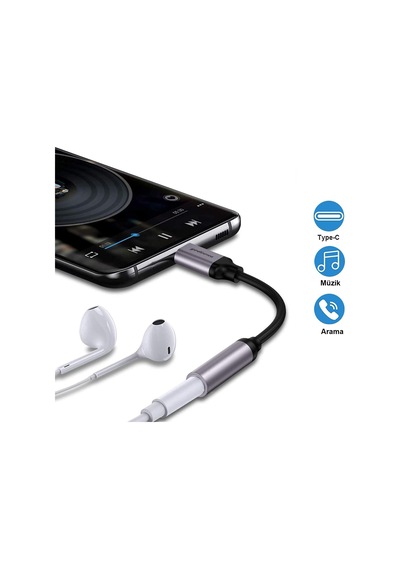 Type C To Aux 3.5mm Kulaklık Dönüştürücü Type-c Kulaklık Adaptör