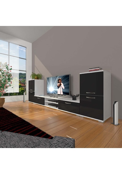 Decoraktiv Eko On2 Slm Dvd Tv Ünitesi Tv Sehpası Beyaz - Siyah