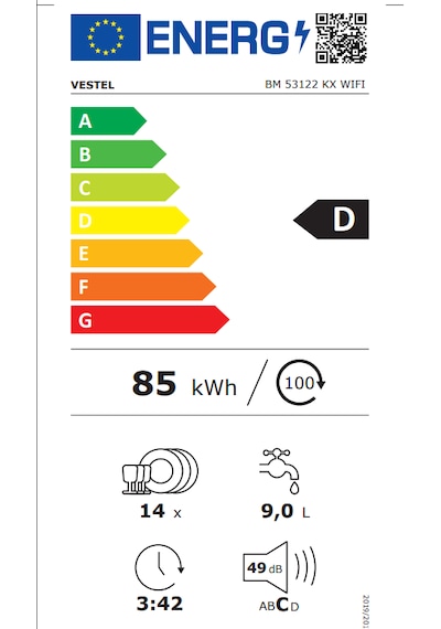 Vestel BM 53122 KX WIFI Bulaşık Makinesi