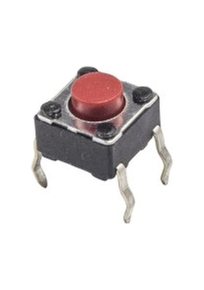 6x6x5mm 4 Pinli Kırmızı Push Buton - Tact Switch