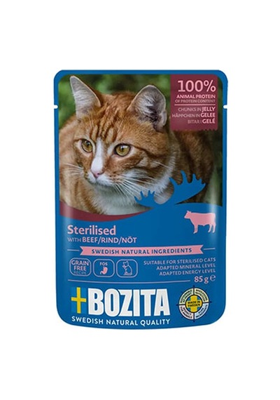 Bozita Sterilised Sığır Etli Jelly Tahılsız Kısırlaştırılmış Kedi Konservesi 85 Gr 204-20016.01