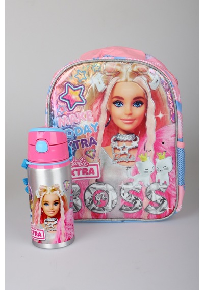 X Dekomus Lisanslı Barbie Extra Glam Collection Tek Bölmeli Küçük Boy 35 Cm Anaokul Çantası Ve 500 Ml Matara Seti Altın