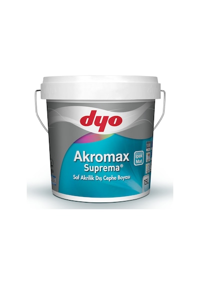Dyo Akromax Suprema Saf Akrilik İpek Mat Dış Cephe Boyası Beyaz 13.5lt. 13.5 L