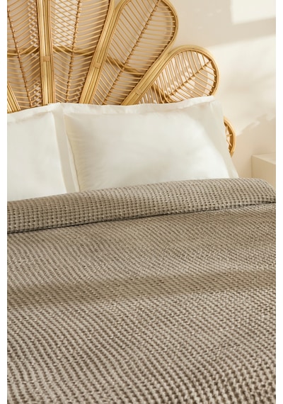 Karaca Home Mady %100 Cotton Waffle Çift Kişilik Tek Pike Taş Taş