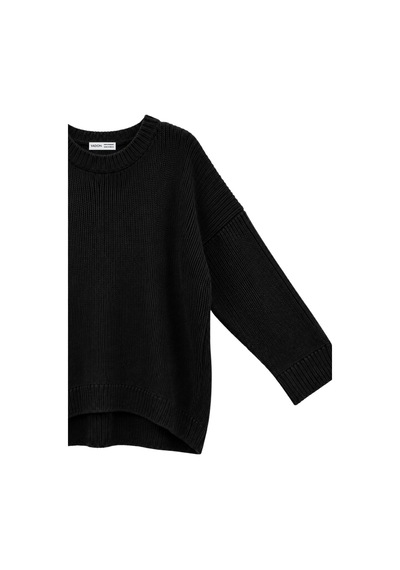 Vadon 1039 Kadın Salaş Yumuşak Dokulu Oversize Basic Triko Kazak Siyah