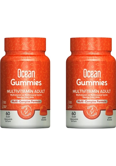 Ocean Gummies Multivitamin Adult 2 x 60 Çiğnenebilir Jel Form