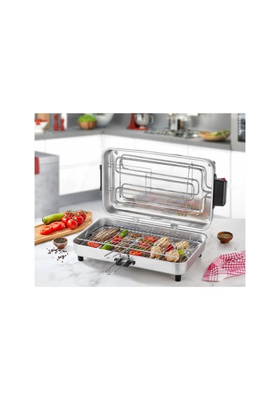 Taner Macro Boy Elektrikli Izgara 46 x 29 CM 1250 W Büyük Boy + 4 Adet Şiş