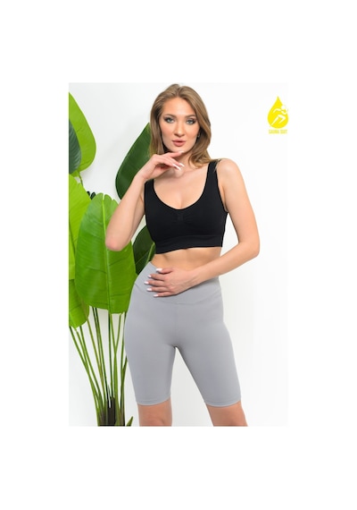Sh Mağazacılık Kadın Modal Crop Top Büstiyer Toparlayıcı Kalın Askılı Seamless Dikişsiz Örme Bustiyer