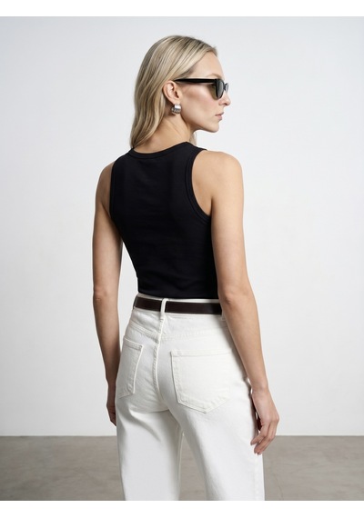 Dilvin 21259 Bisiklet Yaka Top-siyah