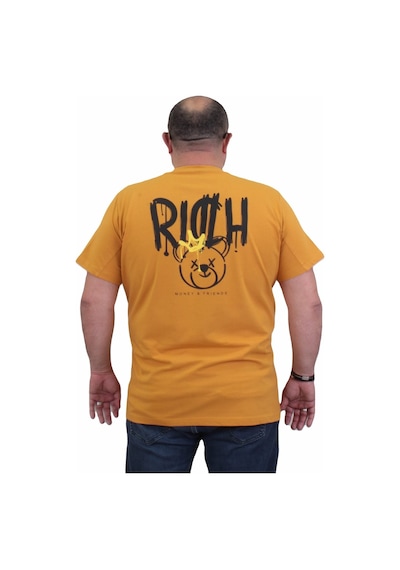 Moc Grande Mocgrande Erkek Büyük Beden Sıfır Yaka Tişört Rich 24134 Hardal-Hardal