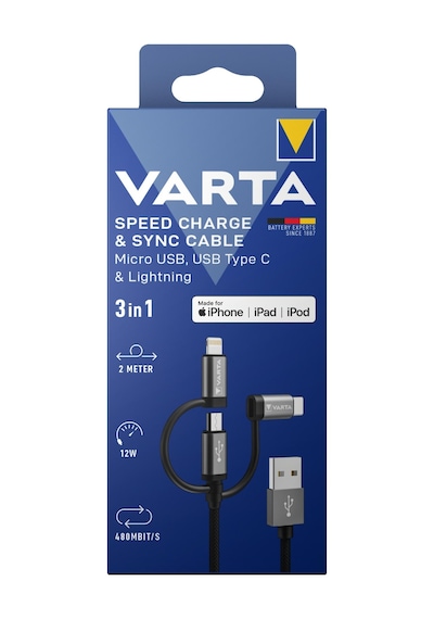 Hızlı Şarj Ve Data Kablosu 3'ü 1 Arada Usb A Light/micro/type C