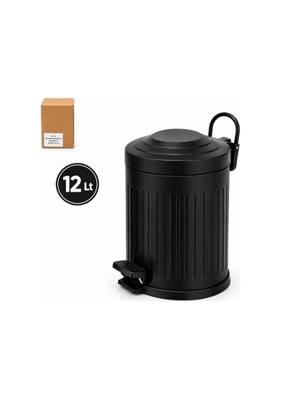 Siyah Amortisörlü 12 L Pedallı Çöp Kovası Çok Renkli