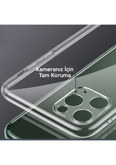 Ally Apple iPhone Uyumlu - 11 Pro Max 6.5 İnch Kamera Korumalı Silikon Kılıf- 5775 Şeffaf
