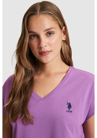 U.s. Polo Assn. Kadın Menekşe Tişört Basic 50323541-vr037 Menekse