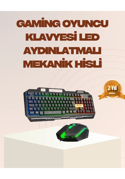 Mey İthalat Mekanik Led Gaming Klavye Mouse Seti Yüksek Tepki Ve Ergonomi