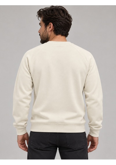 We&me Erkek Pike Kumaş Reglan Kol Bisiklet Yaka Regular Fit Sweatshirt Ekru