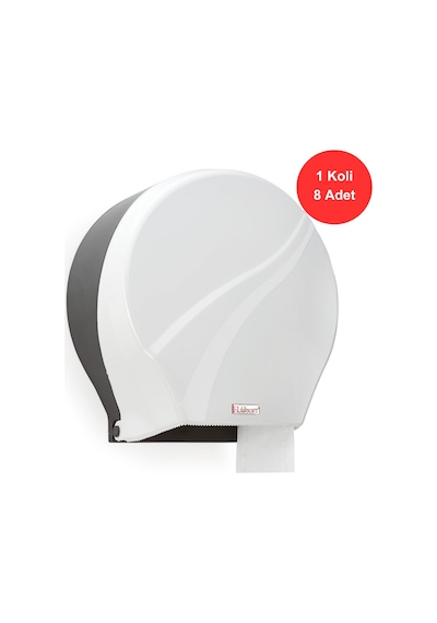 Flosoft Jumbo Tuvalet Kağıdı Dispenseri Buz Beyazı - F165b X 8 Adet Beyaz