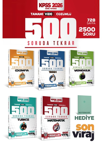 Yediiklim 2026 Kpss Gy-gk Son Viraj Serisi Tamamı Çözümlü 500 Soruda Genel Tekrar Kamp Seti 5 Kitap Hediyeli