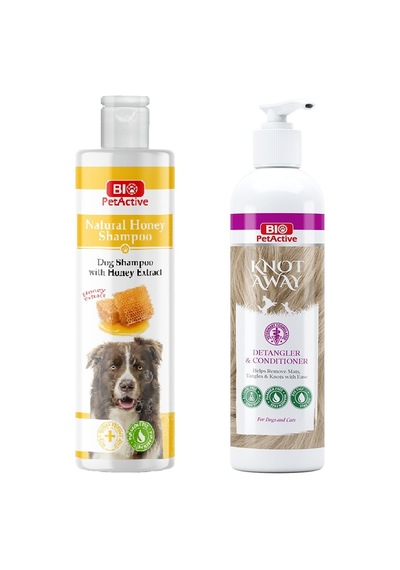 Bio Petactive Doğal Bal Özlü Köpek Şampuanı 400 Ml + Knot Away Kıtık Açıcı Krem 250 Ml 2 Li Set
