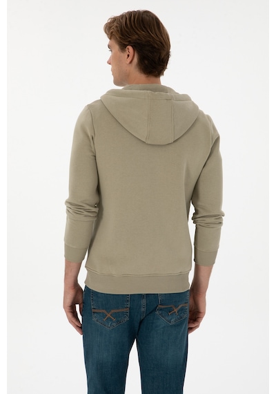 U.S. Polo Assn. Erkek Regular Fit Açık Haki Şardonlu Örme Hırka 50313755-VR183