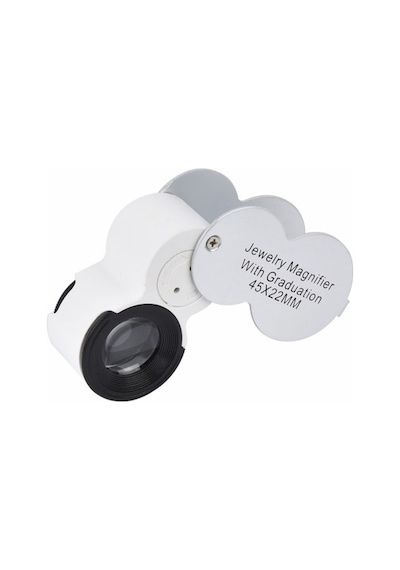 Büro Ev Ofis İçin 45x Büyütme 22mm Lens Led Işıklı Yalancı Para Kontrol Değerleme Büyüteci