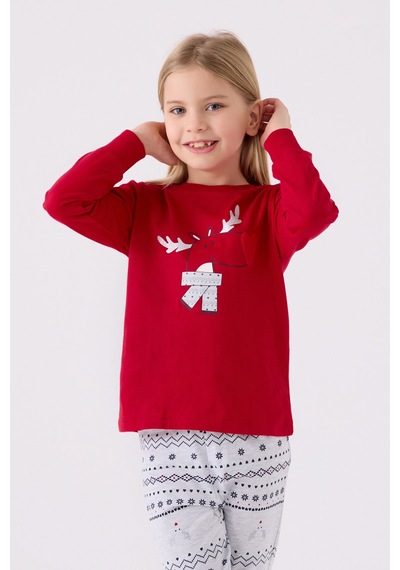 Arnetta Kız Çocuk Kırmızı Pijama Takımı Ar3052-c-v1 Kırmızı