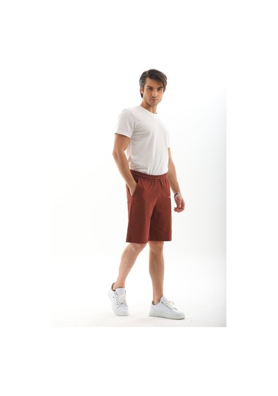 Penyebizden Erkek Regular Fit %100 Pamuk Şort-kahve Kahverengi