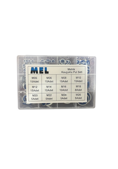 Mel 123 Parça Metrik Ölçülü Oringli Pul Seti
