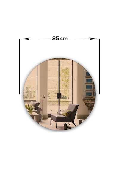 Ayna Bronz Ayna 4'lü Takım Yuvarlak Ayna Çap25cm Bronz