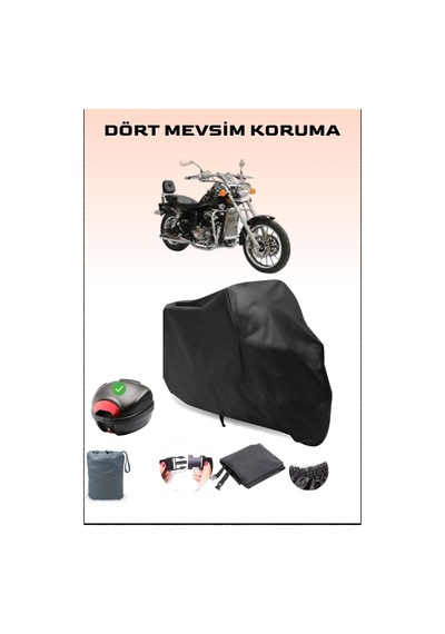 Siyah Asya Pars 250 Arka Çanta Uyumlu Motosiklet Branda Su Geçirmez Dayanıklı Kumaş