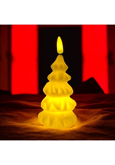 1 Adet Yılbaşı Mumu Vıp Yılbaşı Ağacı Mumu Gün Işığı Led Işıklı Titrek Yanan Noel Mumu Led Işıklı