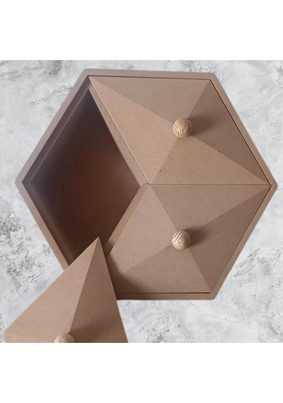 1448bng90251hobi Adn Piramit Kutu Dekoratif Ahşap Mdf Ham Cnc Kesim El Yapım