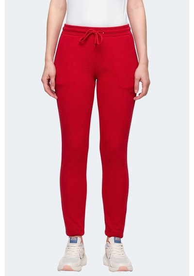 Slazenger Poll 2 Li Set Kadın Eşofman Altı Bej - Kırmızı