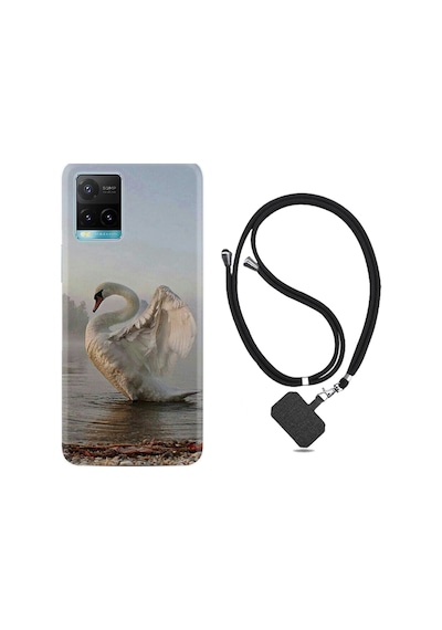 Vivo Y21 Kılıf Boyun Askılı Swan 1343