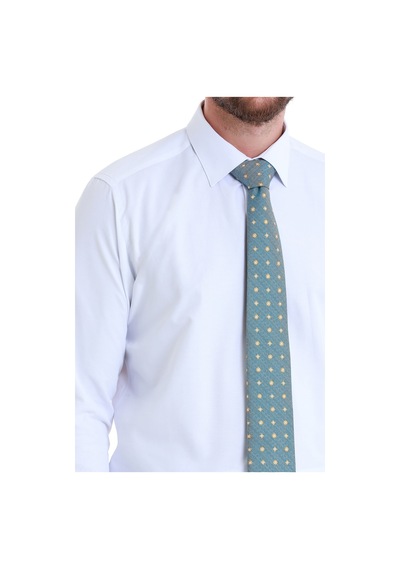 Hatemoğlu Beyaz Slim Fit Düz Slim Yaka Pamuklu Uzun Kollu Gömlek 30139 4111993
