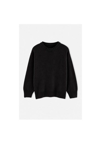 Maison Velora Kadın Siyah Bisiklet Yaka Oversize Basic Triko Kazak Siyah 923600247 Siyah